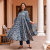 Navyblue Colour Rayon With Printed Kurti With Pant Dupatta Online Wholesale Aaradhna 2040
